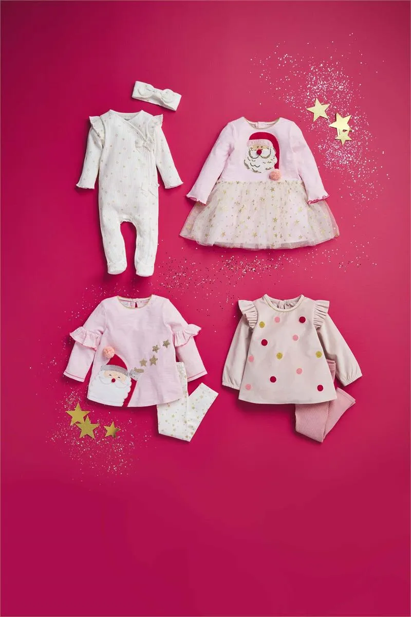 Mud Pie Pink Santa Tunic & Legging Set