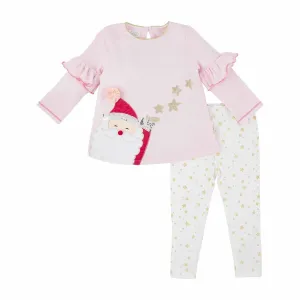 Mud Pie Pink Santa Tunic & Legging Set