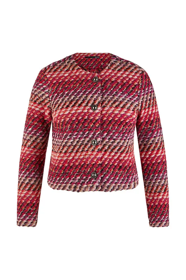 MULTICOLOR KNIT BUTTONED JACKET