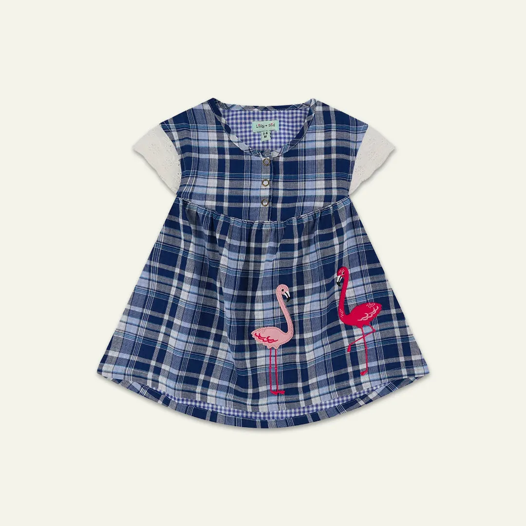 Multicoloured Check Print Dress And Legging Set
