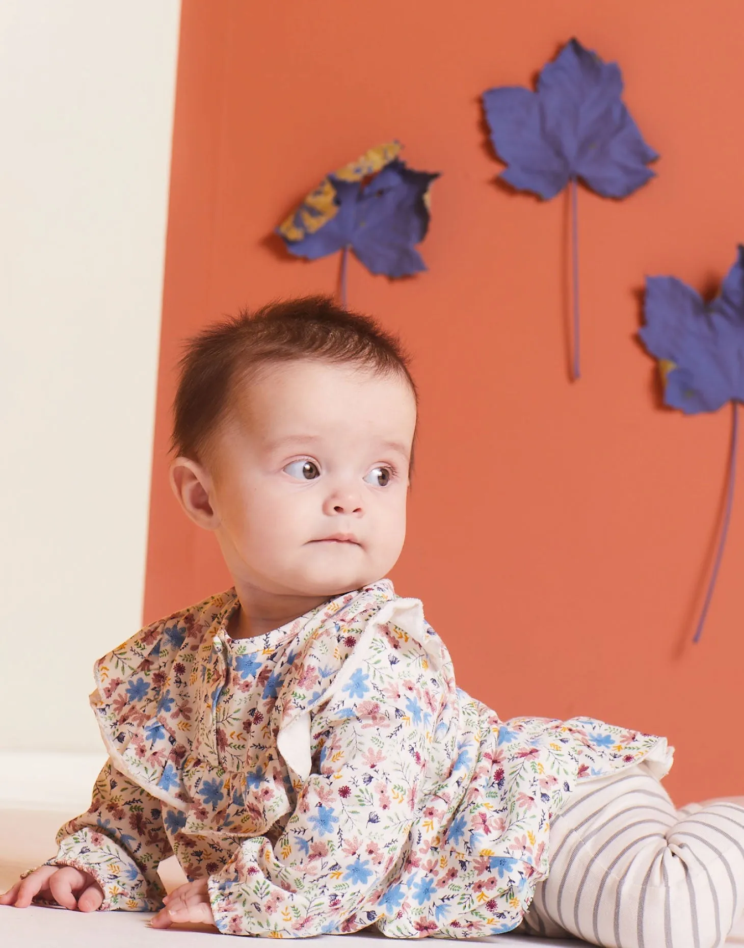 Multicoloured Floral Print Dress And Legging Set