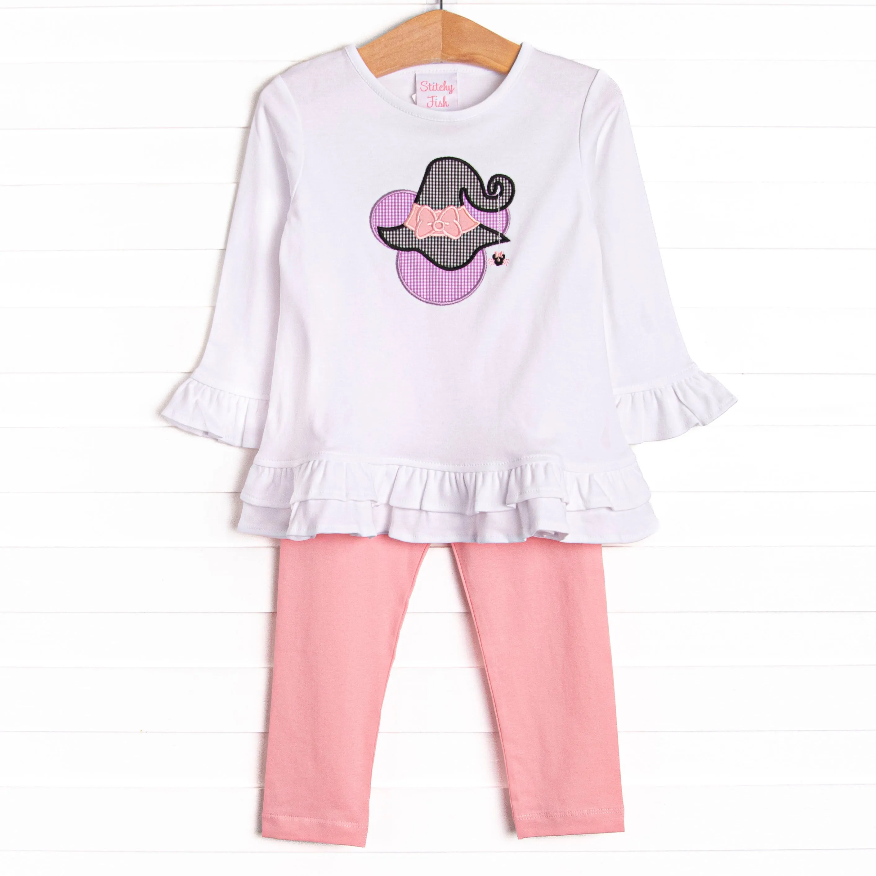 Mystic Mouse Applique Legging Set, Pink