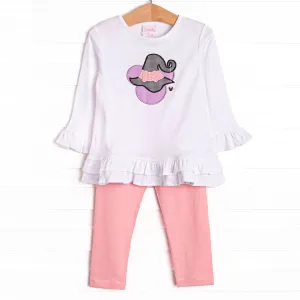 Mystic Mouse Applique Legging Set, Pink