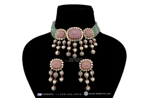 Nakshi Jewelry Polki Necklace Diamond Necklace Beaded Necklace Tanzanite Necklace Diamond Jewelry Moissanite Necklace Bridal-SHABURIS