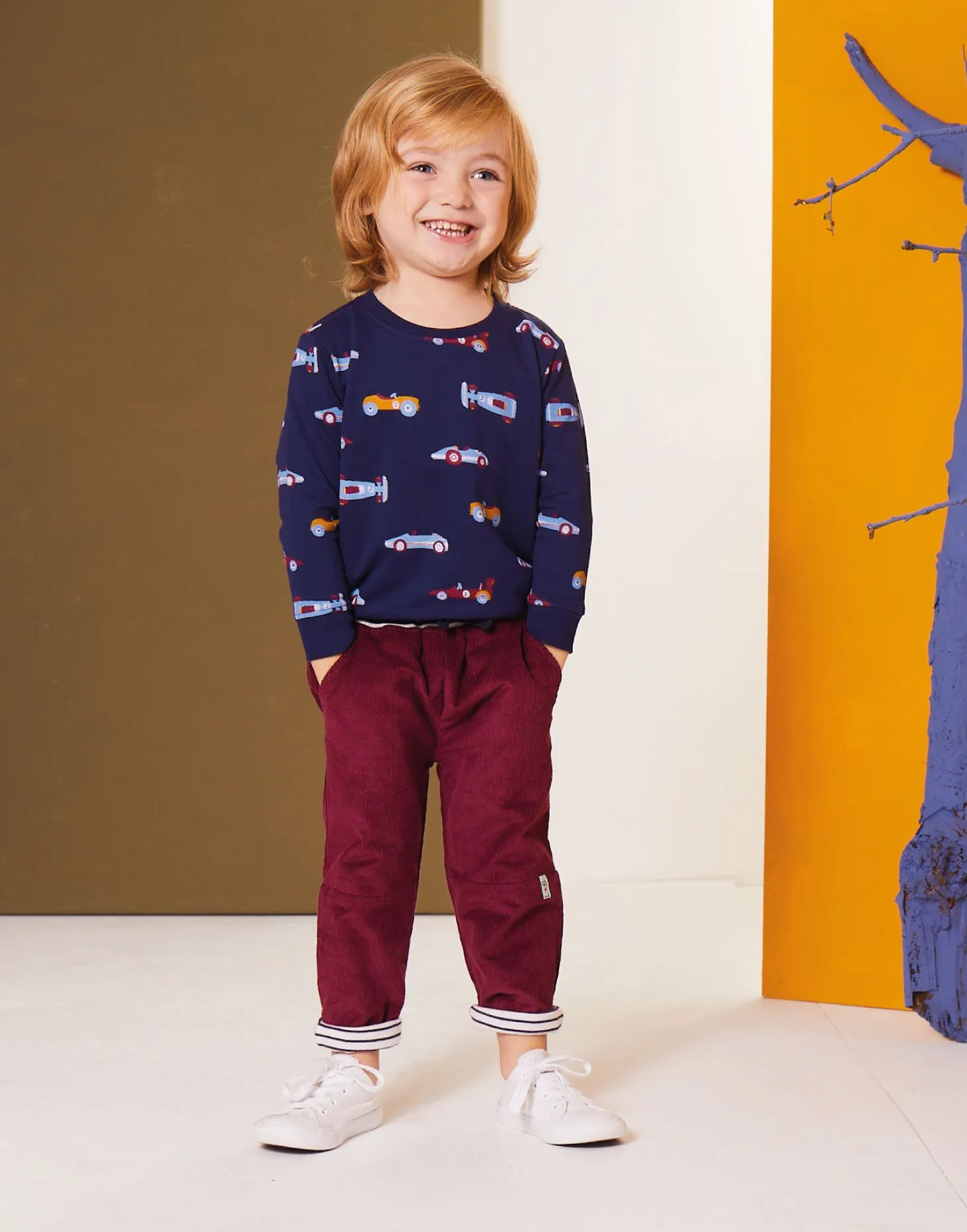 Navy Car Print Sweatshirt