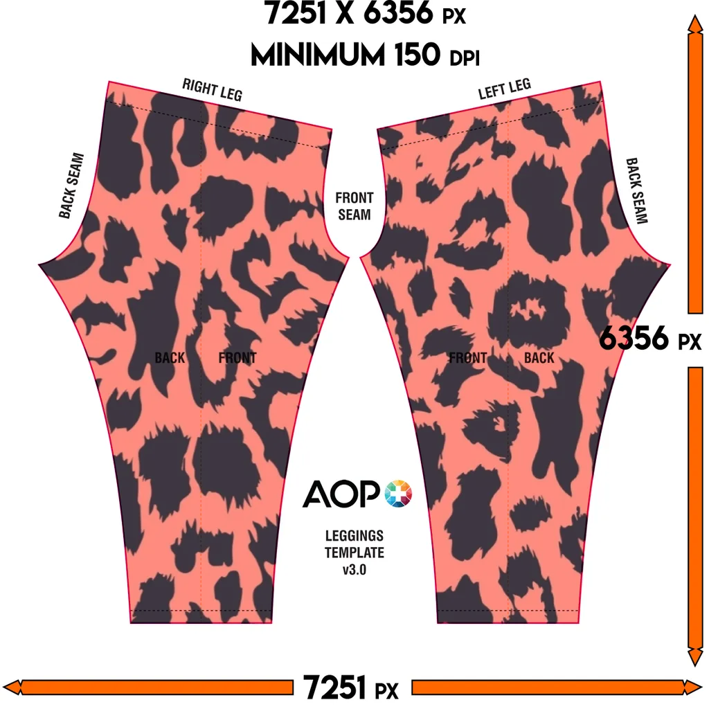 Neon Peach Leopard Spot Leggings