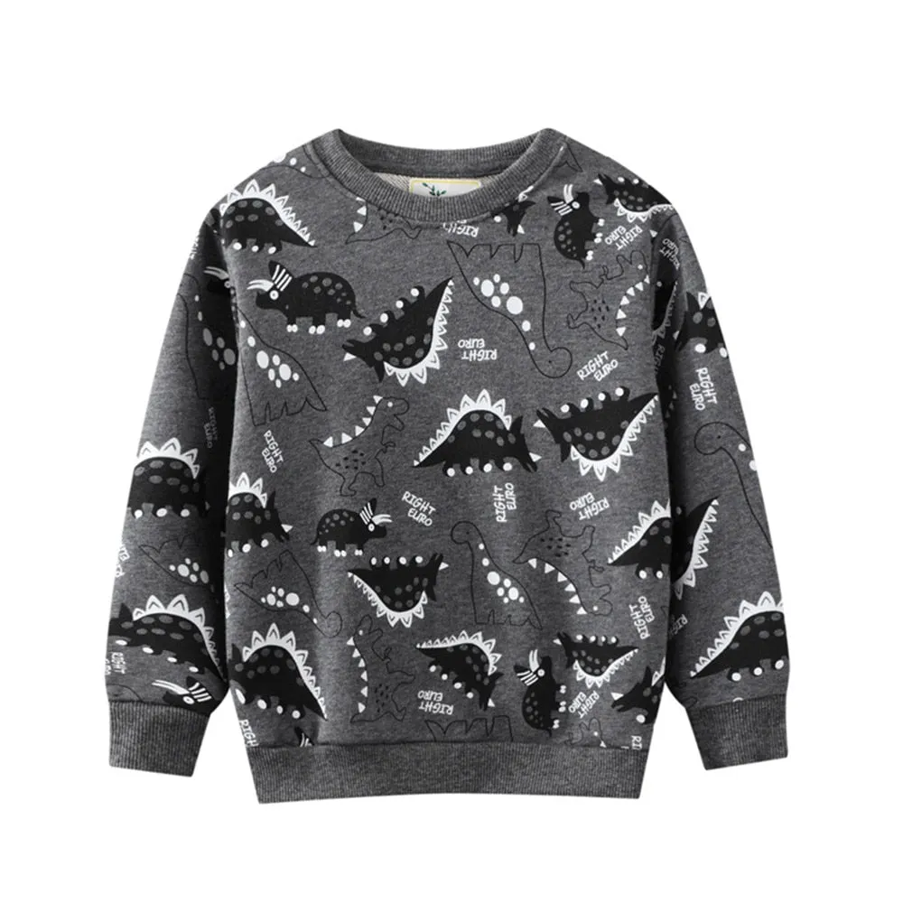 New Arrival Boys Girls Cartoon Animals Print Fashion Cotton Sport Outfit
