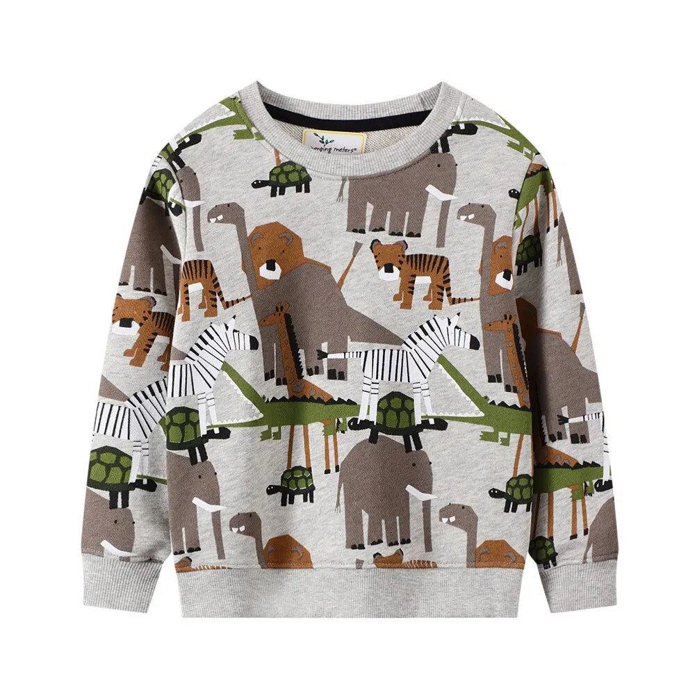 New Arrival Boys Girls Cartoon Animals Print Fashion Cotton Sport Outfit