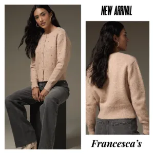 New Francesca’s Adrian Embellished Button Down Cropped Cardigan