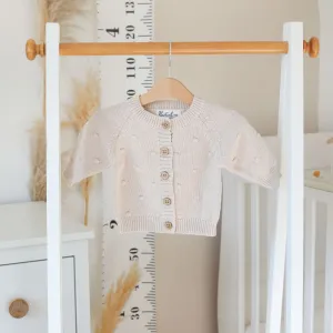 New In Bertie & Me Beige Pom Pom Detail Cardigan