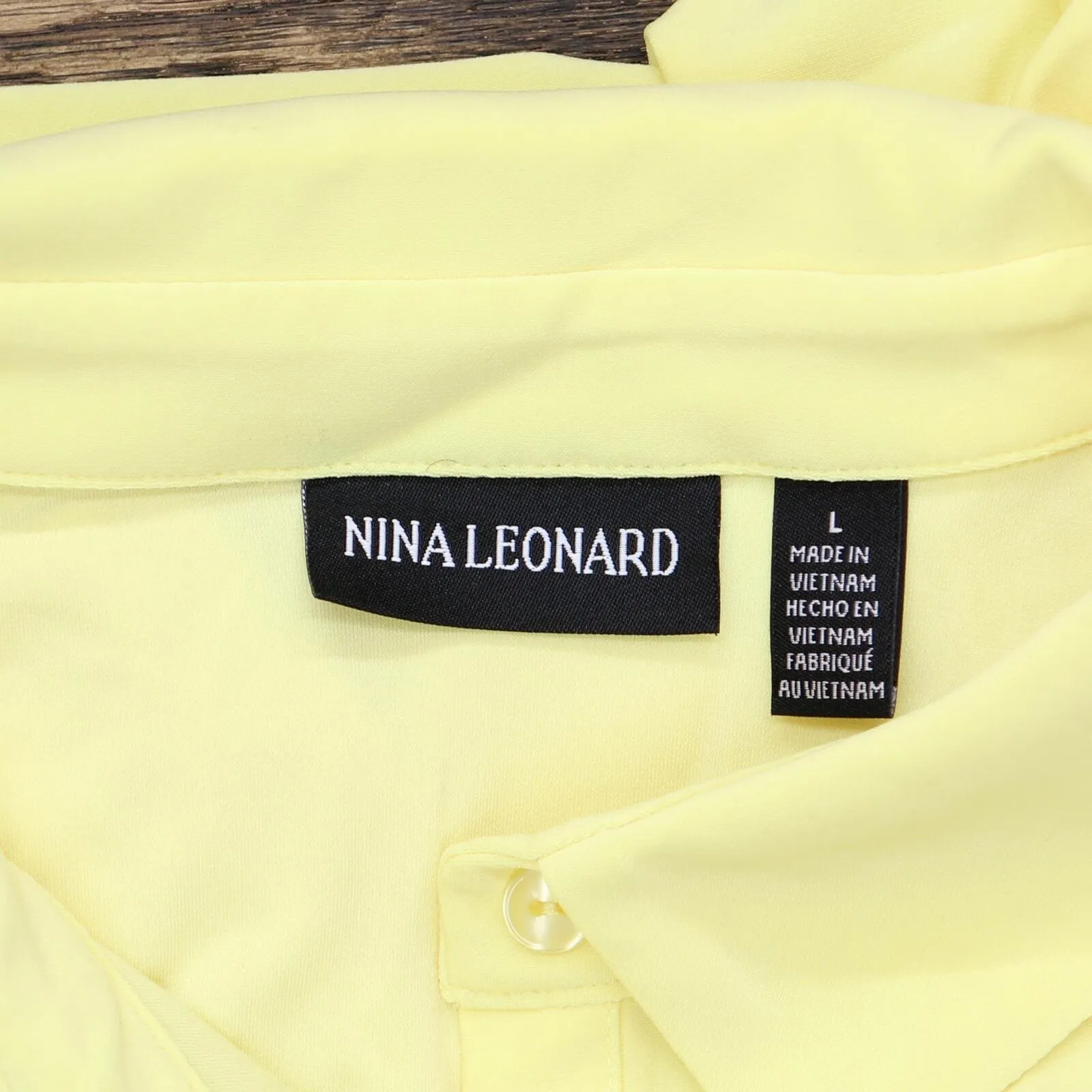 Nina Leonard Tunic Sleeveless Collared Top with Ruffle Hem Lemon Zest Yellow L