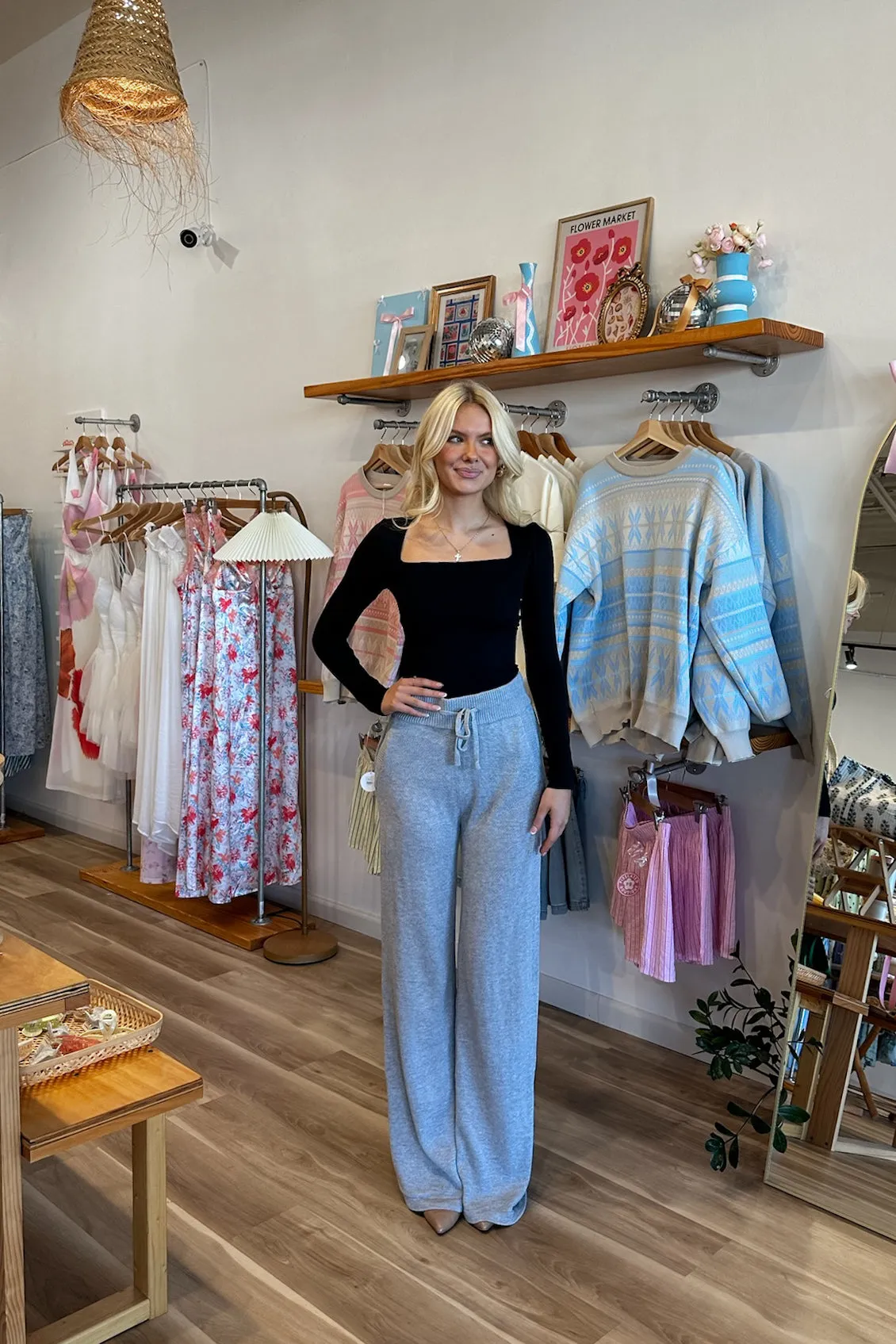 Nora Knit Sweatpants in Gray