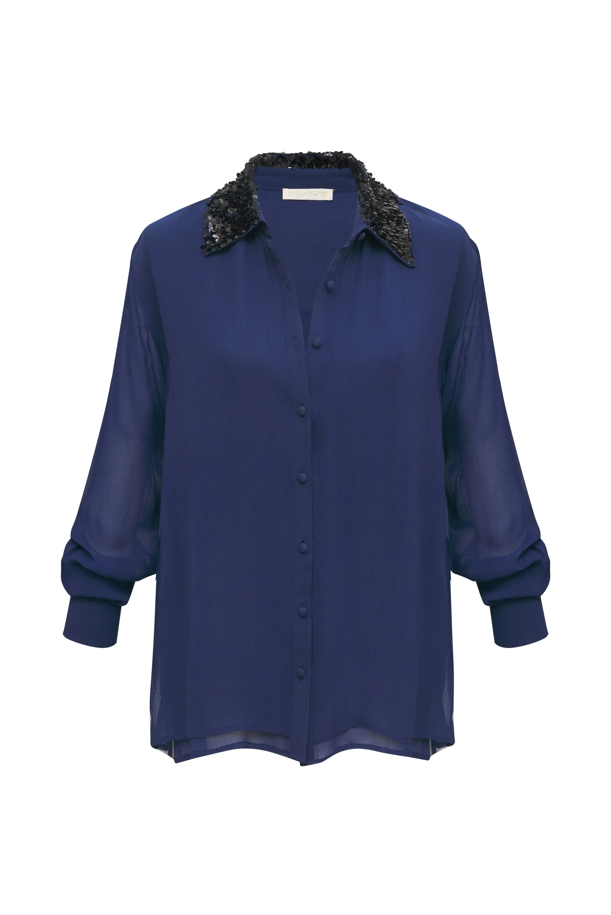 Now 60% OFF -Lexi Sequin Collar Shirt