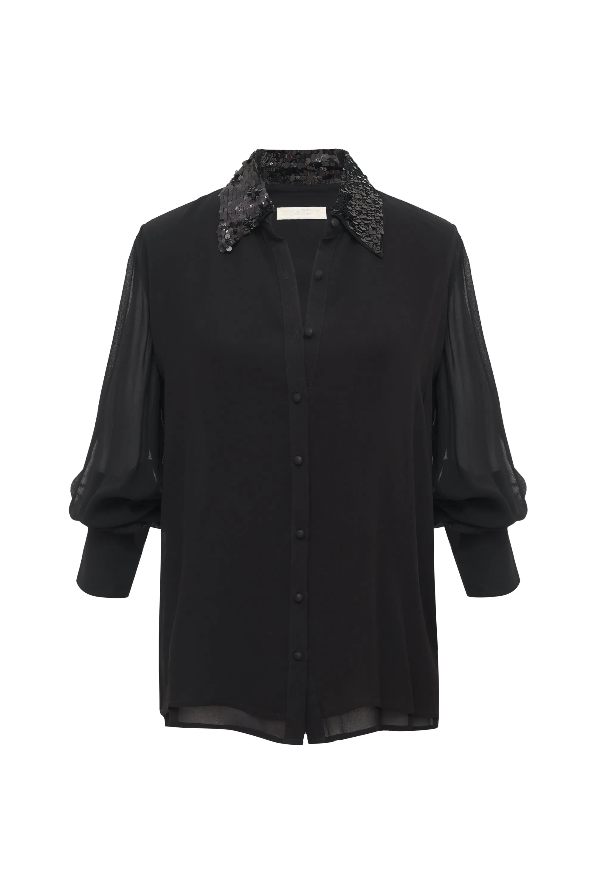 Now 60% OFF -Lexi Sequin Collar Shirt