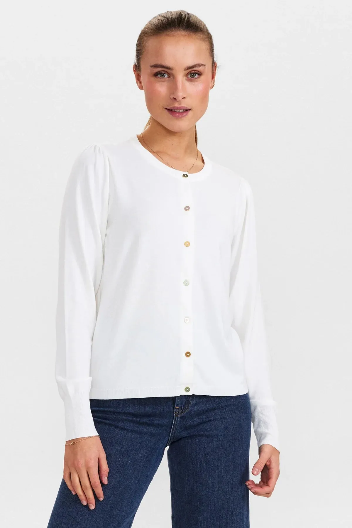 NUBIACIA CARDIGAN - CLOUD DANCER