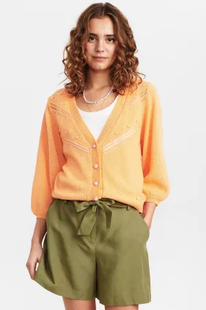 Numph Alma Cardigan in Peach Cobbler