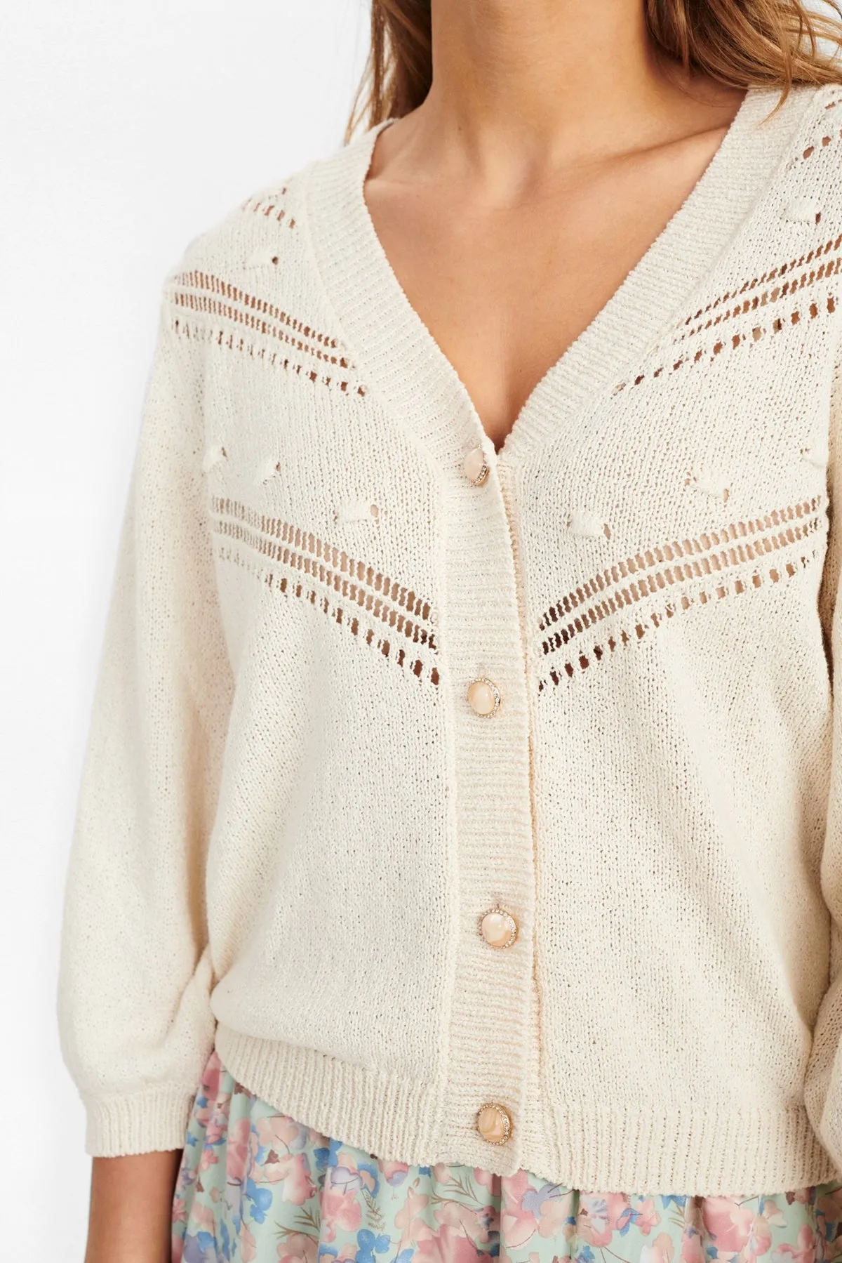 Numph Alma Cardigan in Pristine