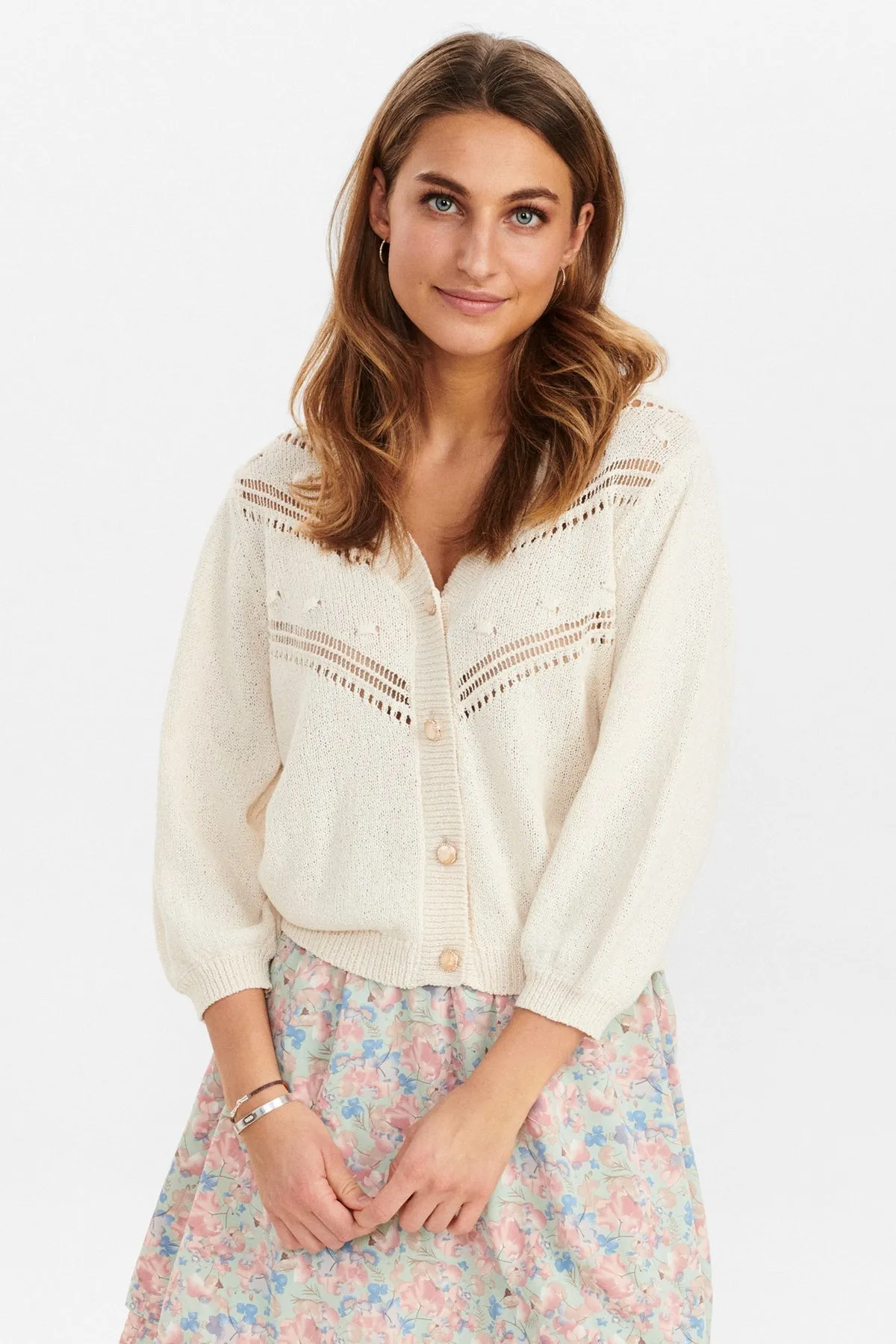 Numph Alma Cardigan in Pristine