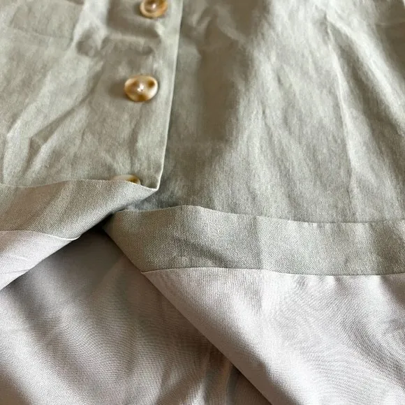 NWT Anthropologie x Mare Mare Linen Buttondown Utility Skirt in Khaki