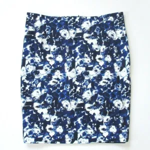 NWT MM. Lafleur Cobble Hill in Blue Ivory Floral Cotton Pencil Skirt 1 
