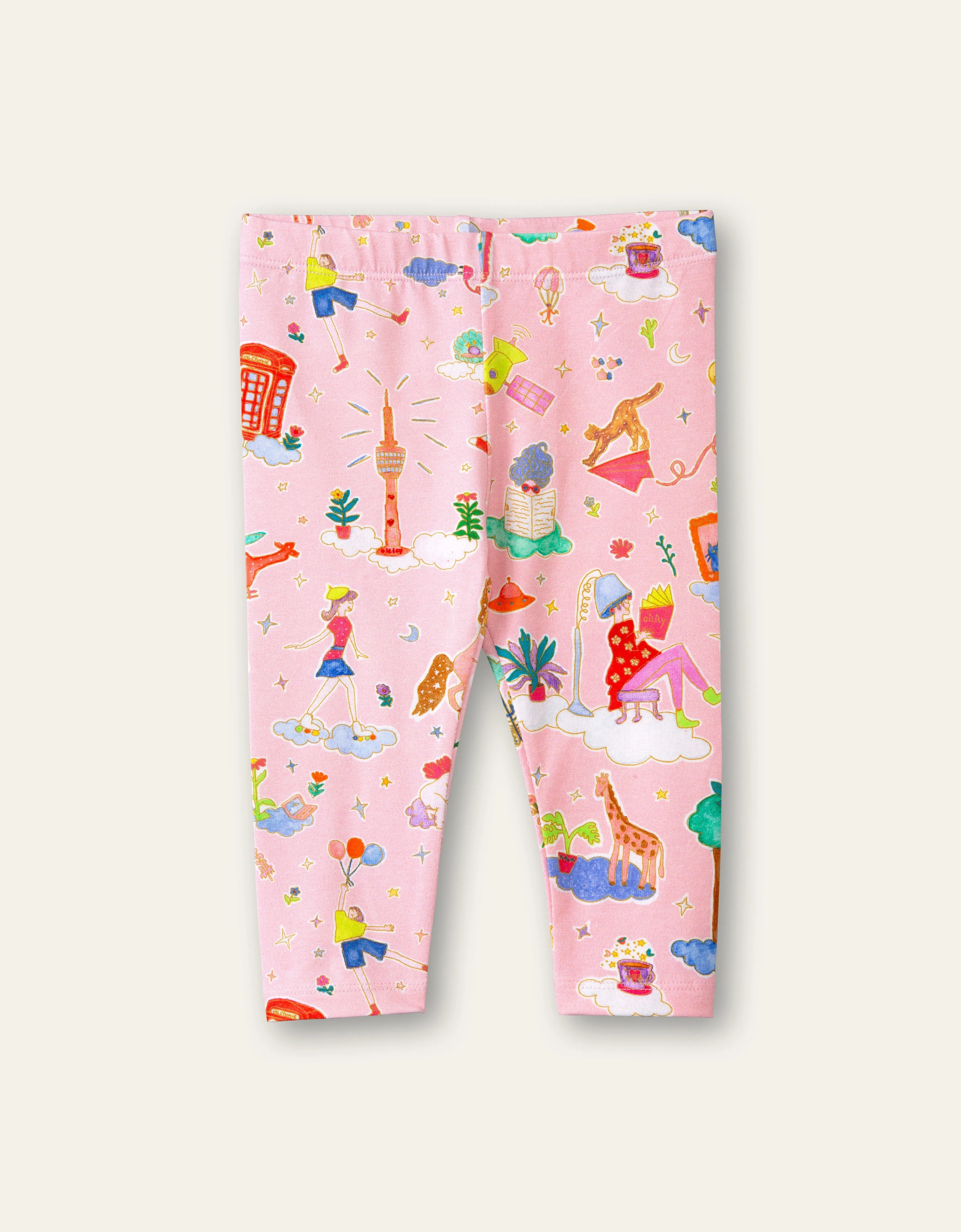 OILILY Party in the Clouds Mini Girls Pink Tiska Leggings - CLEARANCE SALE