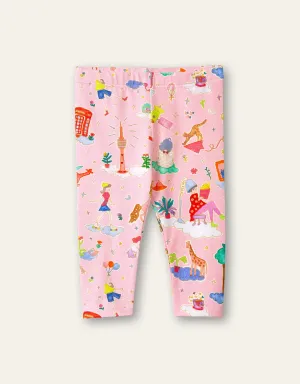 OILILY Party in the Clouds Mini Girls Pink Tiska Leggings - CLEARANCE SALE
