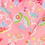 OILILY Tappy Mini Girls Geranium Pink Birds Cropped Leggings - CLEARANCE SALE