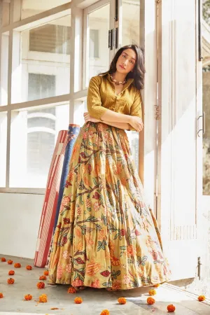 Olive Shirt & Skirt