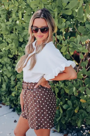 One Of The Girls Ruffle Sleeve Blouse - White