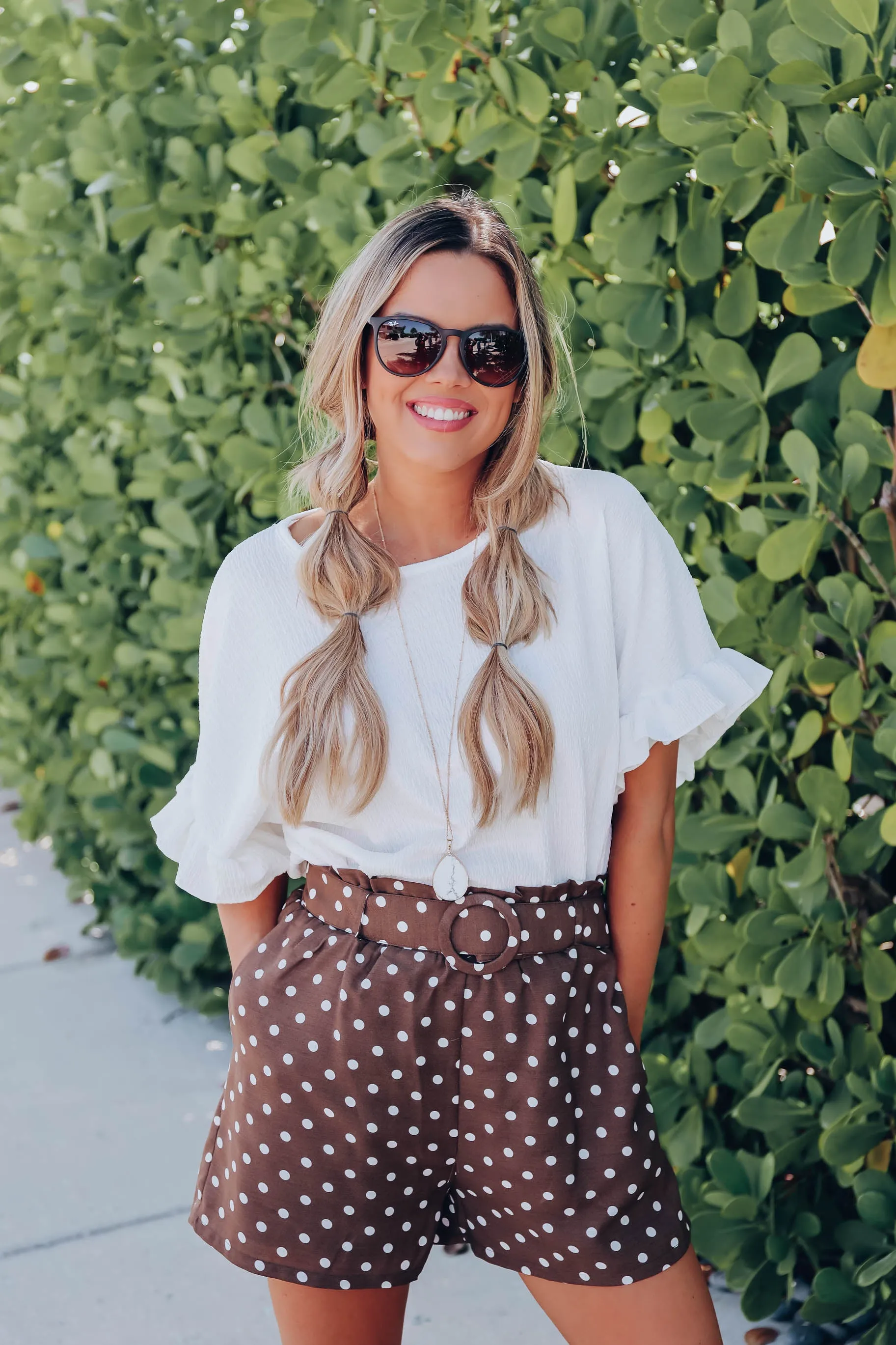 One Of The Girls Ruffle Sleeve Blouse - White