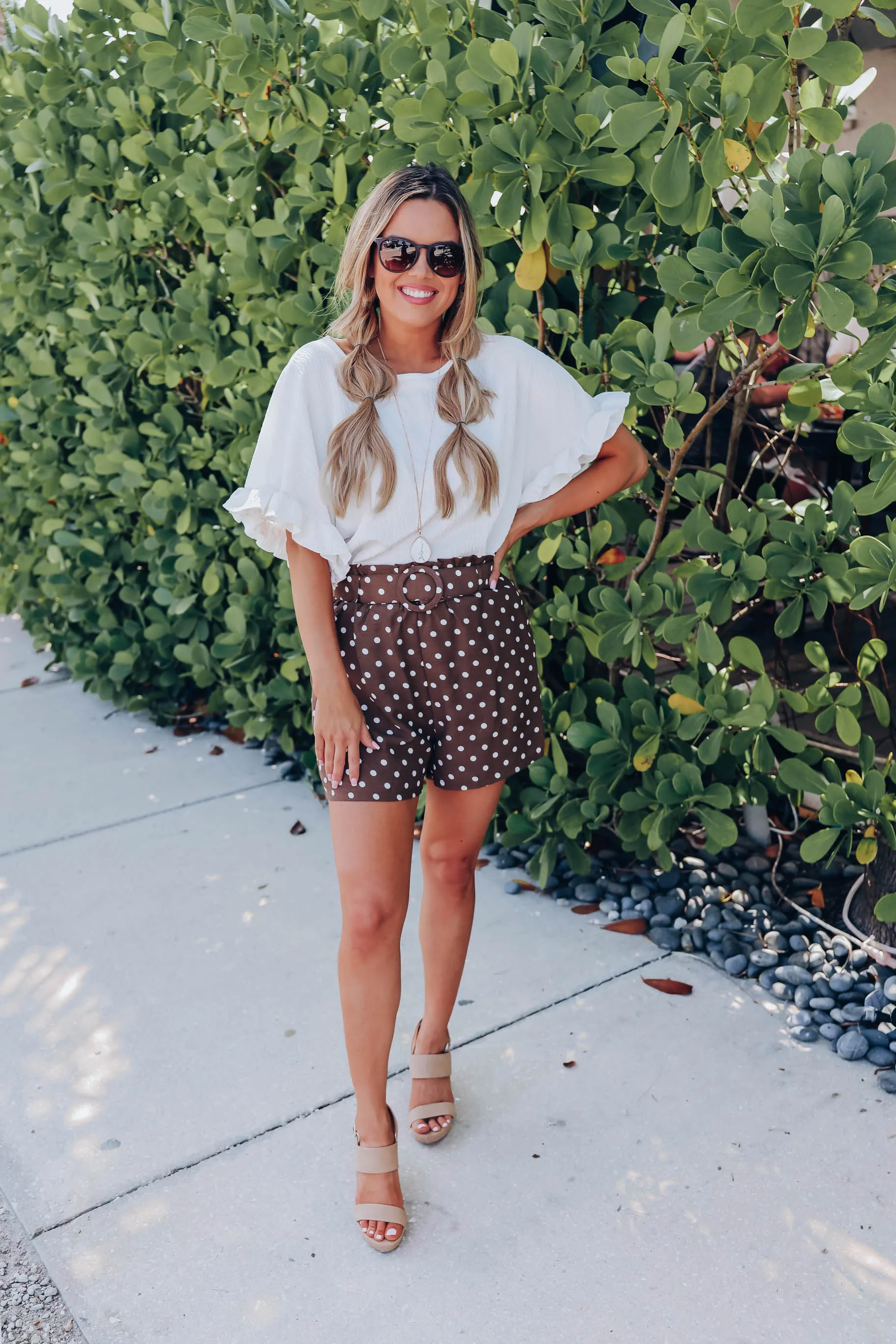 One Of The Girls Ruffle Sleeve Blouse - White