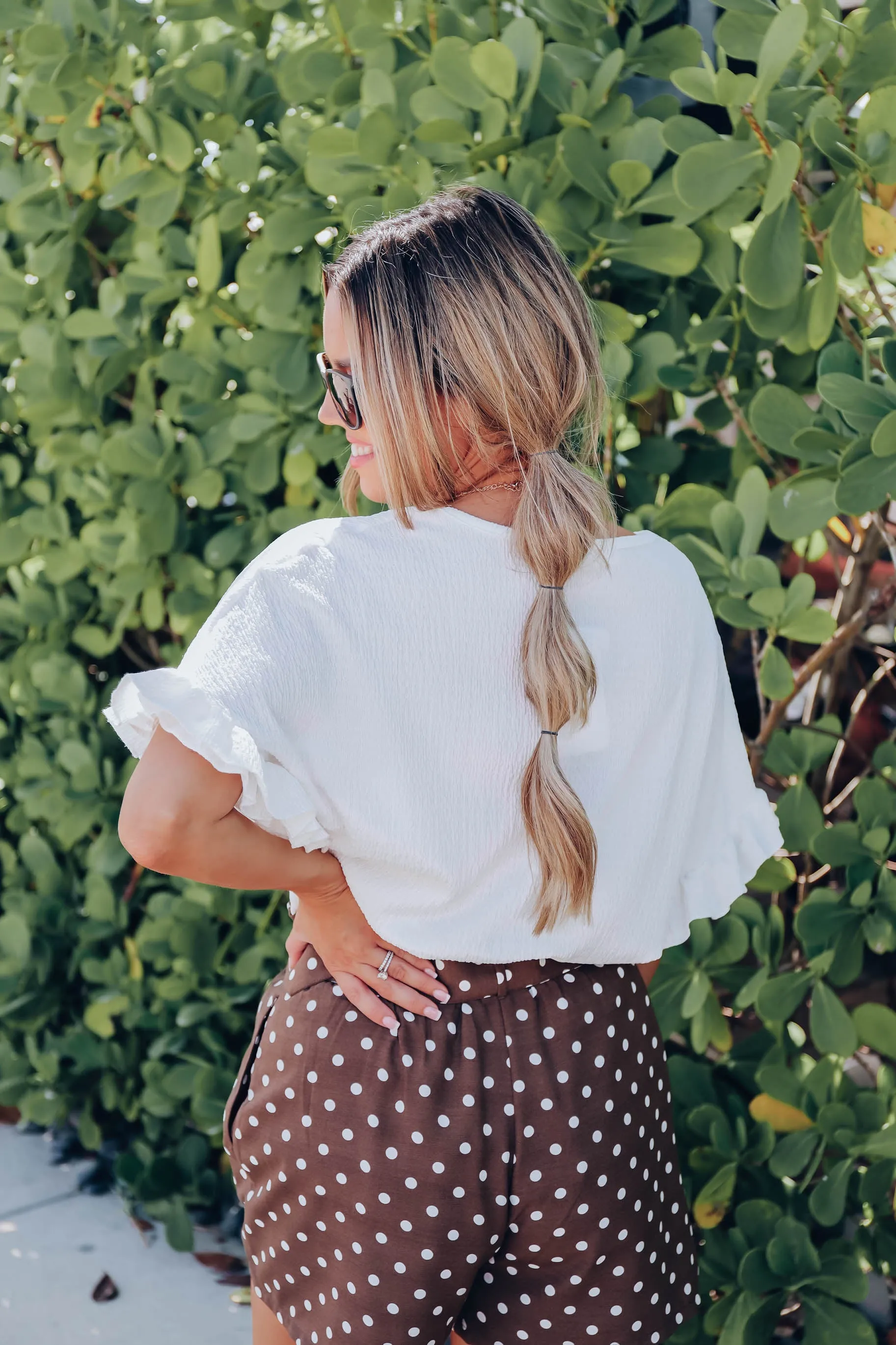 One Of The Girls Ruffle Sleeve Blouse - White