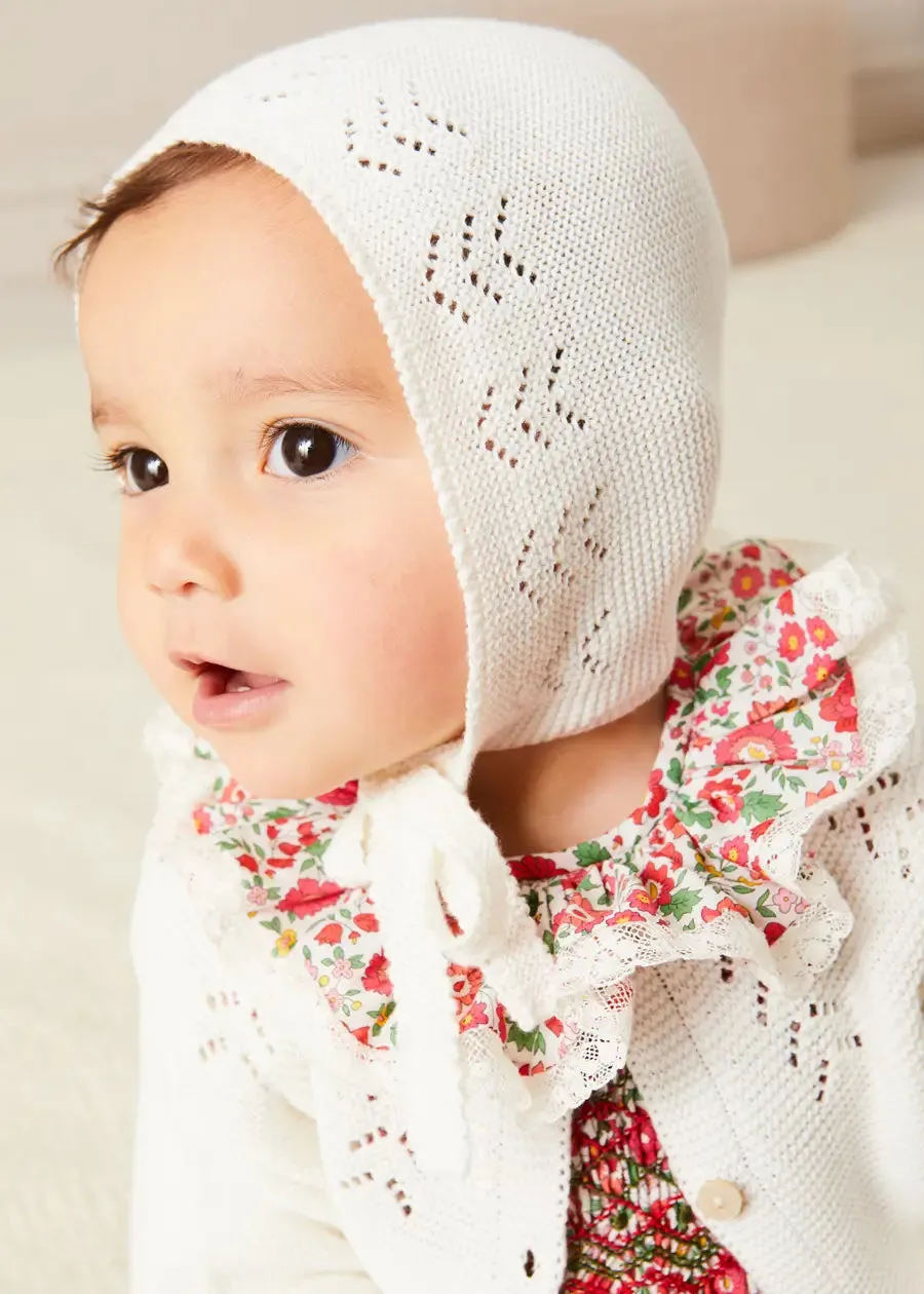 Openwork Cotton Cardigan in Cream (6mths-10yrs)