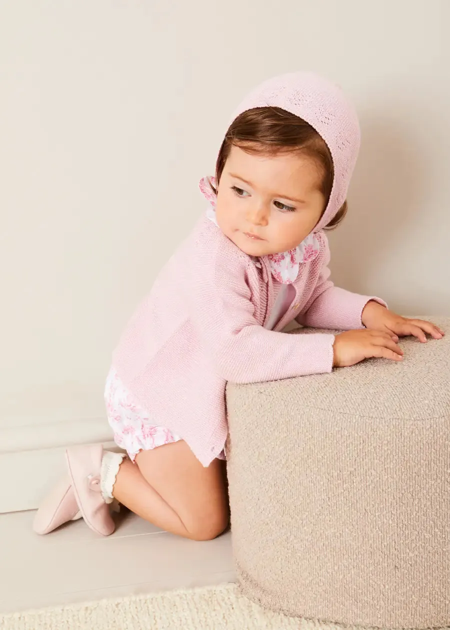 Openwork Cotton Cardigan in Pink (6mths-10yrs)
