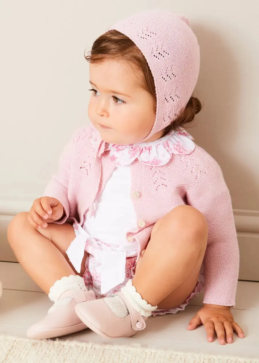 Openwork Cotton Cardigan in Pink (6mths-10yrs)