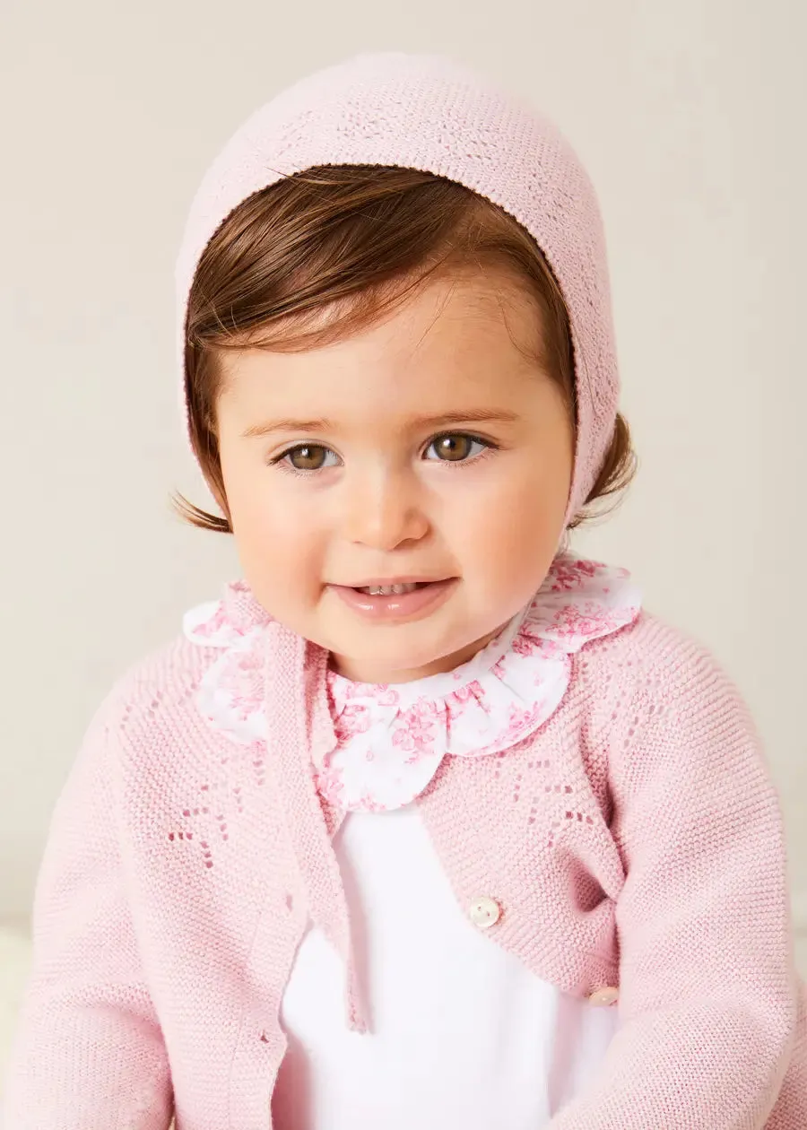 Openwork Cotton Cardigan in Pink (6mths-10yrs)