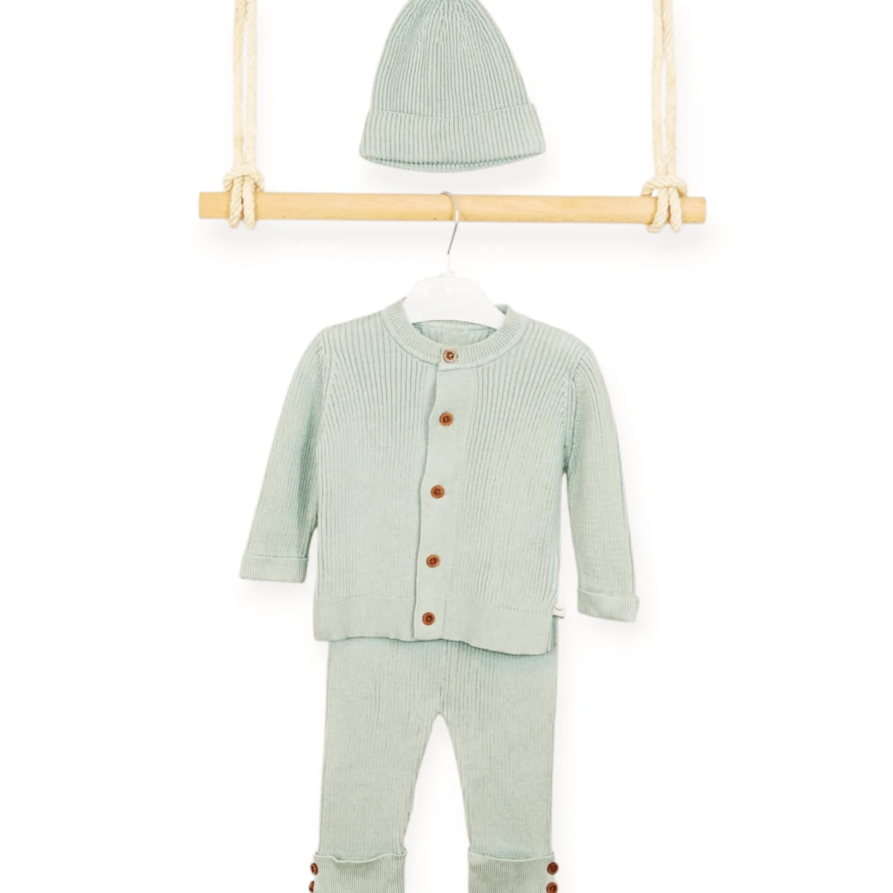 Organic Cotton Knit Set - Pistachio
