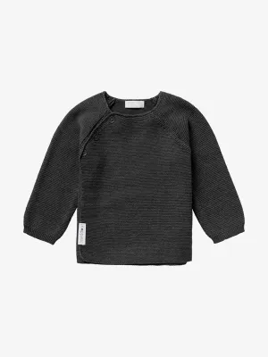 Organic Cotton Knitted Cardigan - Charcoal
