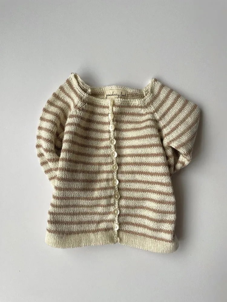 Organic Cotton Striped Cardigan