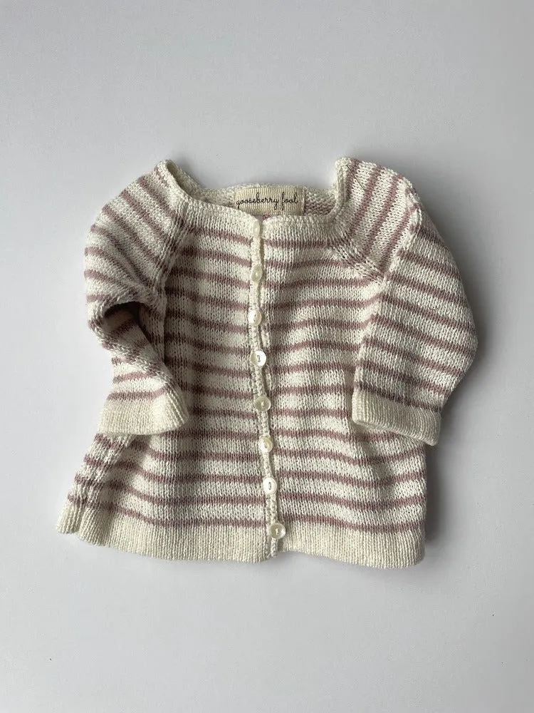 Organic Cotton Striped Cardigan