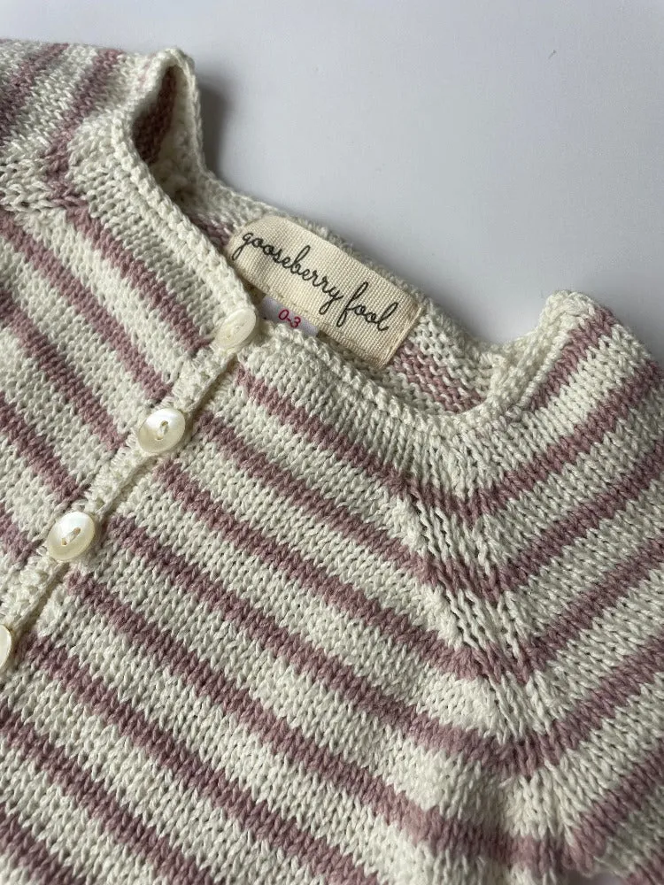 Organic Cotton Striped Cardigan