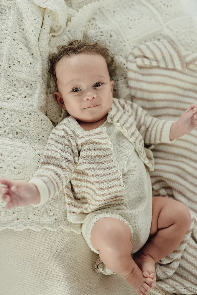 Organic Cotton Striped Cardigan