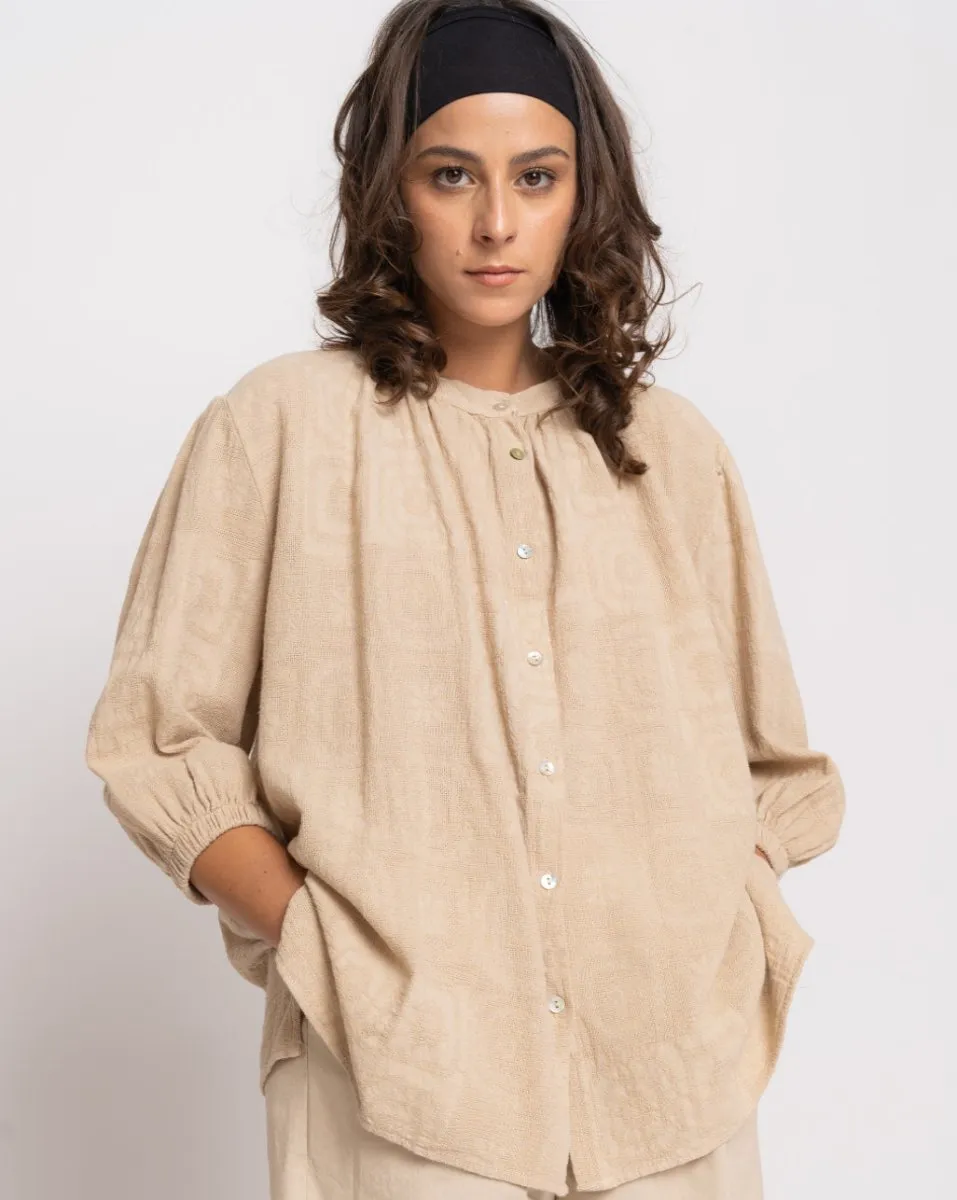 Organic Faded Tile Button-Up Shirt