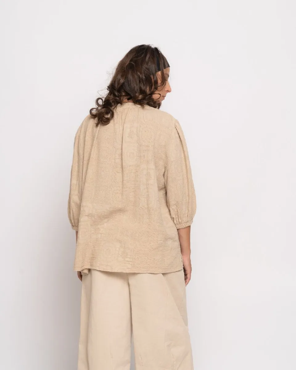 Organic Faded Tile Button-Up Shirt