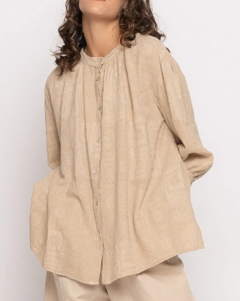 Organic Faded Tile Button-Up Shirt