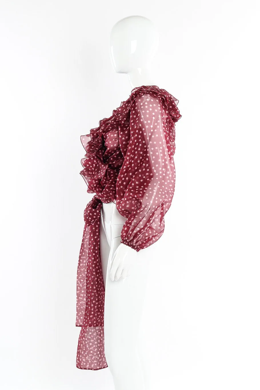 Organza Ruffle Wrap Blouse