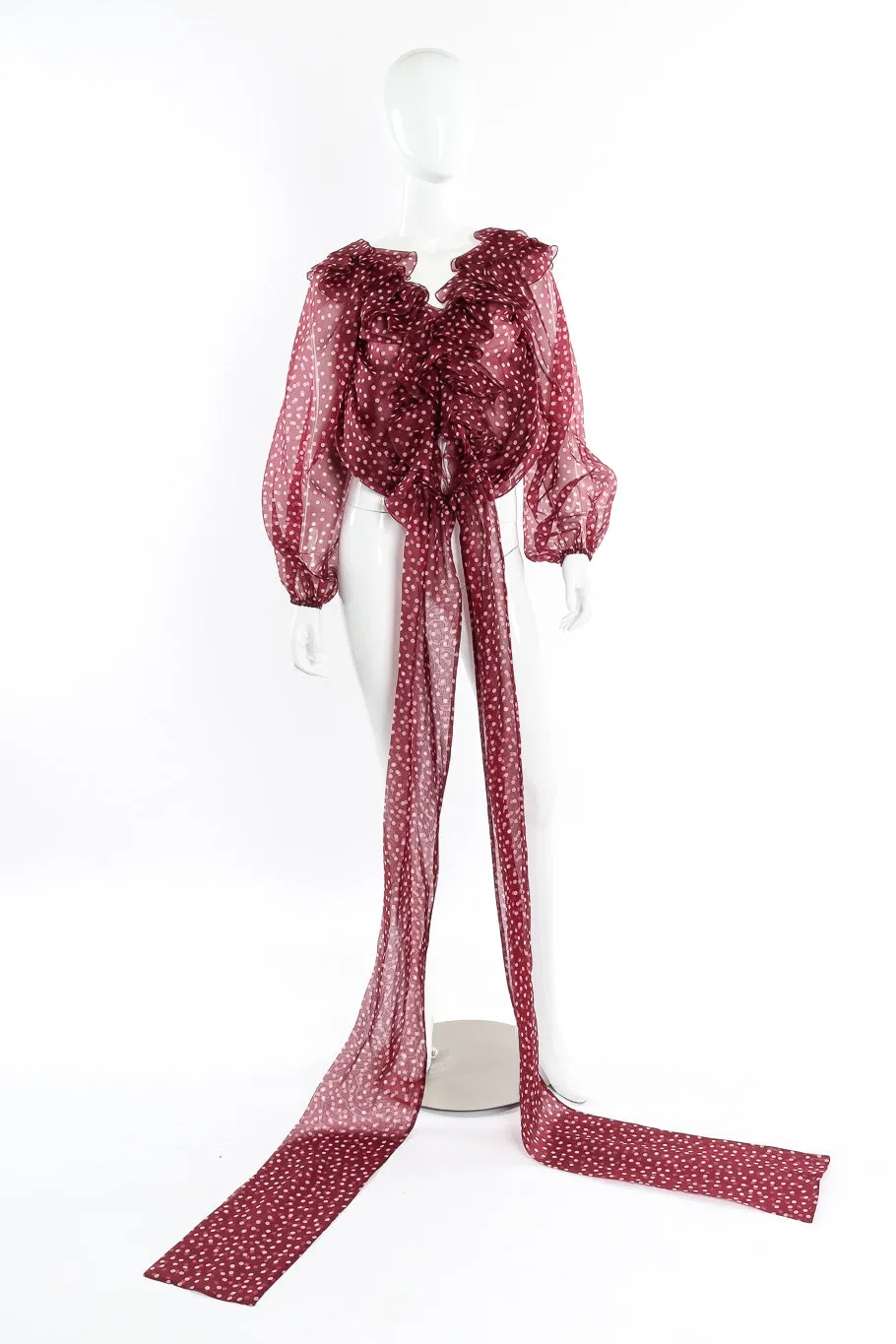 Organza Ruffle Wrap Blouse