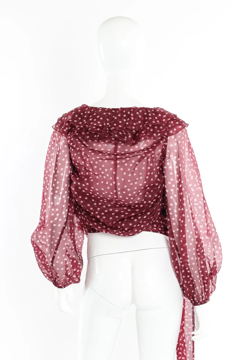 Organza Ruffle Wrap Blouse
