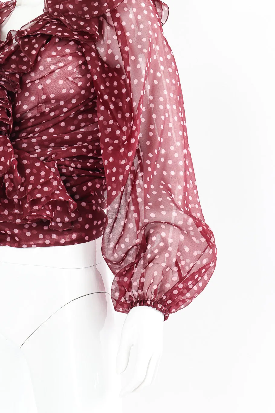 Organza Ruffle Wrap Blouse