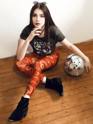 Orient Leggings - Fire Brick Red